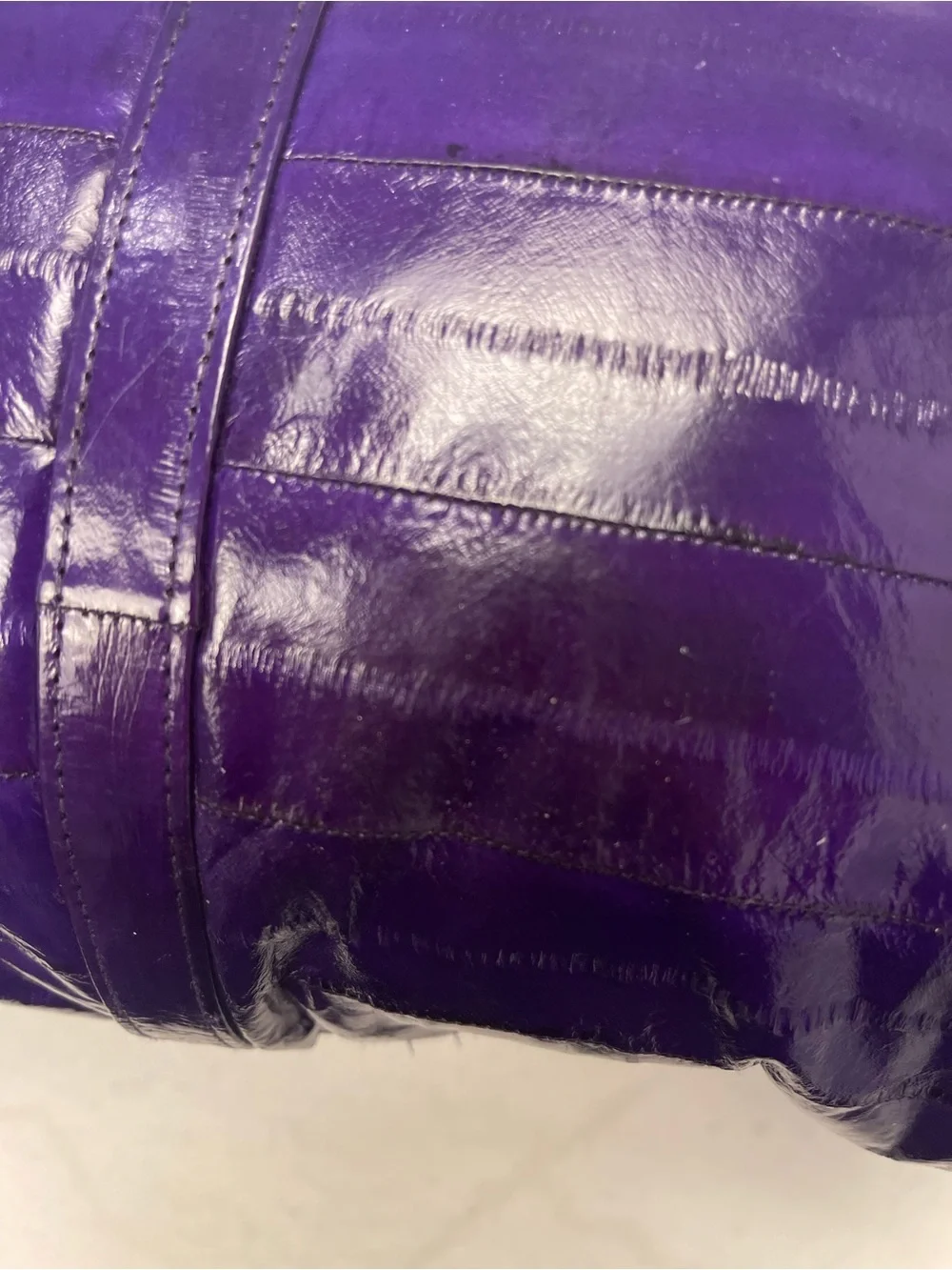 Purple Leather Crossbody Bag - Women